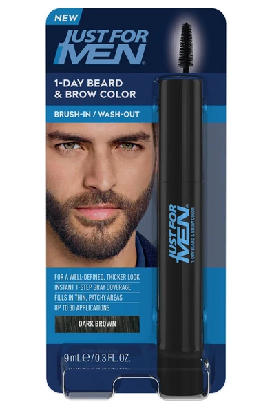 Just For Men 1 Günlük Geçici Sakal ve Kaş Boyası Koyu Kahverengi 9ML