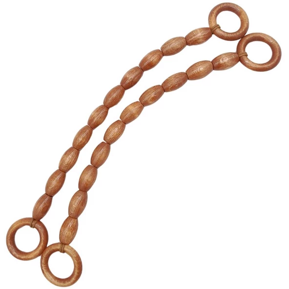 Angel Çanta Aksesuar 20 mm Oval Ahşap Boncuklu 40 cm Taba Renk Çanta Sapı