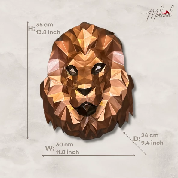 aslan origami (yaratıcılığı, sevimli hayvanı, el yapımı dekoru kucaklayın) Mukemel tasarımları - 2