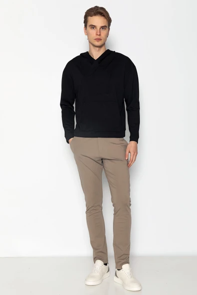 Unisex Kapüşonlu Teknolojik Kumaş İpeksi Pamuk Sweatshirts - 2