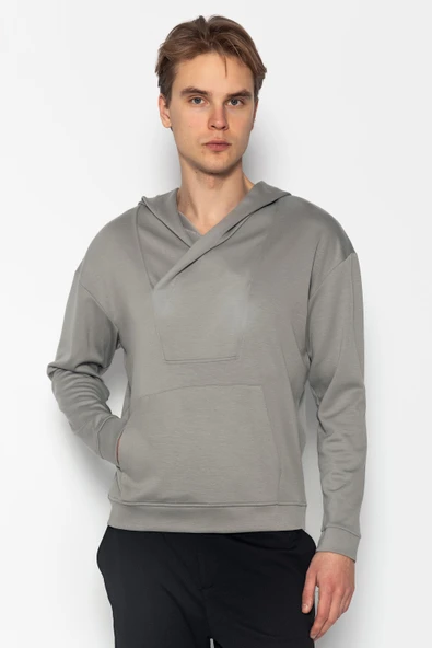 Unisex Kapüşonlu Teknolojik Kumaş İpeksi Pamuk Sweatshirts - 11