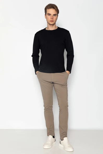 Unisex Bisiklet Yaka Teknolojik İpeksi Pamuk Kumaş Sweatshirts - 2