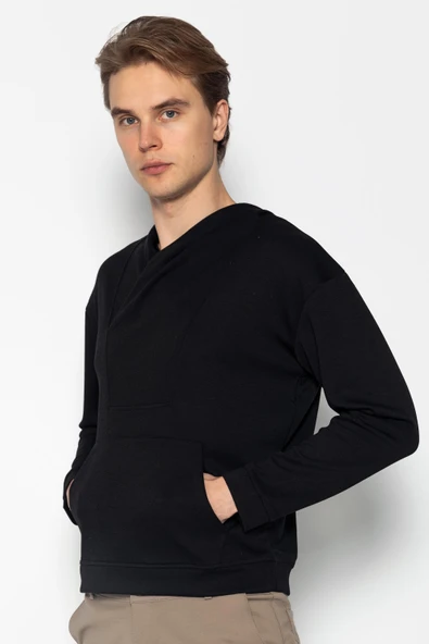 Unisex Kapüşonlu Teknolojik Kumaş İpeksi Pamuk Sweatshirts - 4