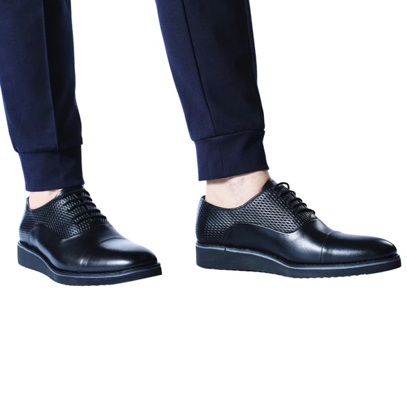 Erkek Hakiki Deri Siyah Günlük Ayakkabı - 5