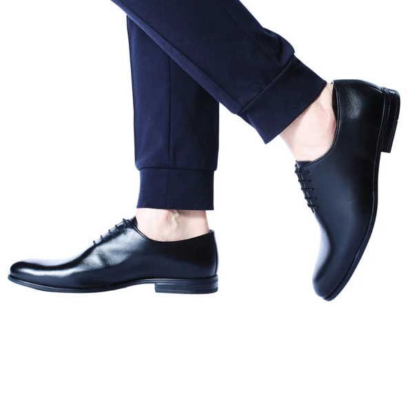 Erkek Hakiki Deri Siyah Klasik Ayakkabı - 3