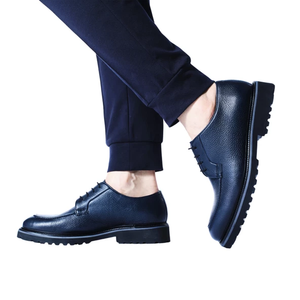 Erkek Hakiki Deri Lacivert Bağcıklı Loafer Ayakkabı - 3