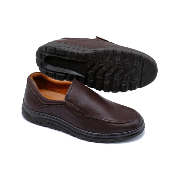 Erkek Ortopedik İç Dış Komple Deri Ultra Rahat Günlük Comfort Ayakkabı 3000-4 Kahverengi - 3