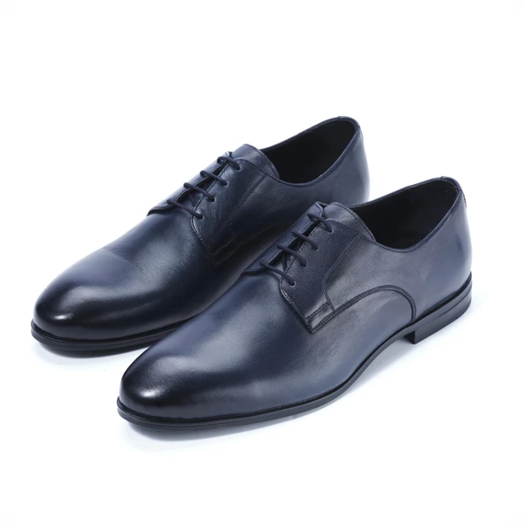 Erkek Hakiki Deri Lacivert Klasik Ayakkabı - 3