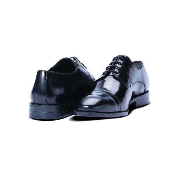 Erkek Hakiki Siyah Açma Deri Klasik Ayakkabı - 6
