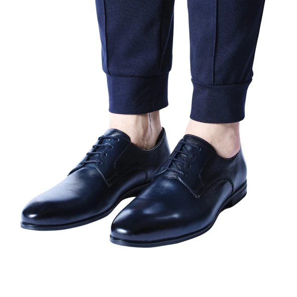 Erkek Hakiki Deri Lacivert Klasik Ayakkabı - 5