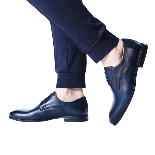 Erkek Hakiki Deri Lacivert Klasik Ayakkabı - 4