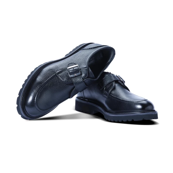 Erkek Hakiki Deri Siyah Günlük Ayakkabı - 3