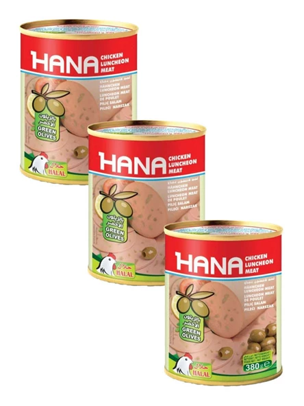 Hana Yeşil Zeytinli Salam 380 Gr X3 Adet