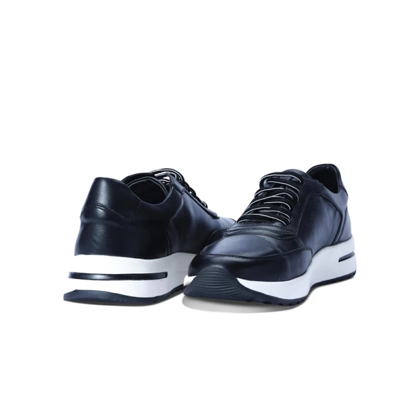 Erkek Hakiki Deri Siyah Spor Ayakkabı - 7