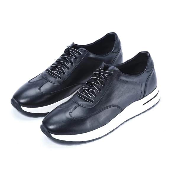 Erkek Hakiki Deri Siyah Spor Ayakkabı - 2