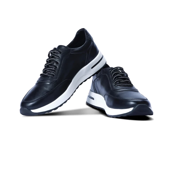 Erkek Hakiki Deri Siyah Spor Ayakkabı - 4