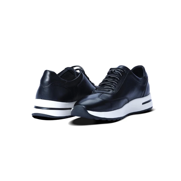 Erkek Hakiki Deri Siyah Spor Ayakkabı - 7