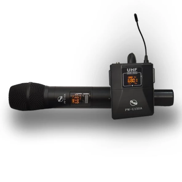 Pawer PW-U150A (EY) Kablosuz UHF Mikrofon Seti: El, Yaka ve Kafa Mikrofonu - 3