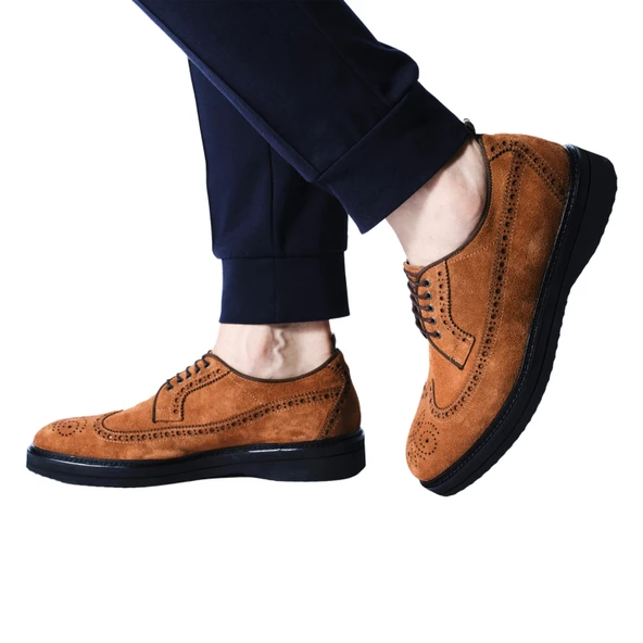 Erkek Hakiki Süet Deri Taba Rengi Günlük Loafer Ayakkabı - 6