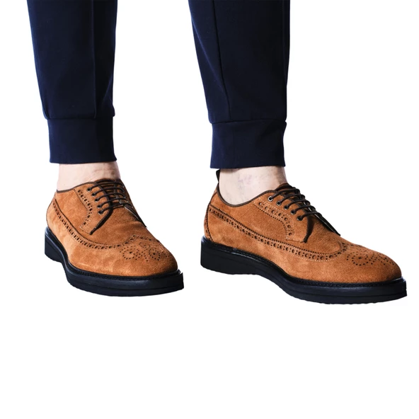 Erkek Hakiki Süet Deri Taba Rengi Günlük Loafer Ayakkabı - 4