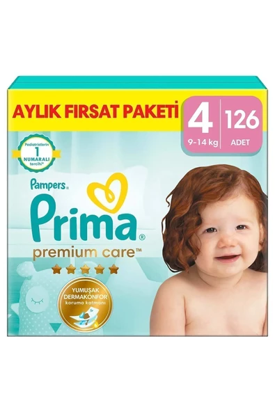 Prima Premium Care 4 Numara Maxi 126'lı Bebek Bezi