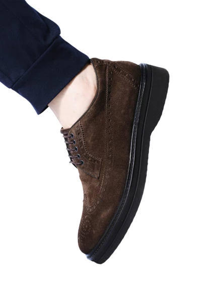 Erkek Hakiki Süet Deri Kahverengi Günlük Loafer Ayakkabı - 4