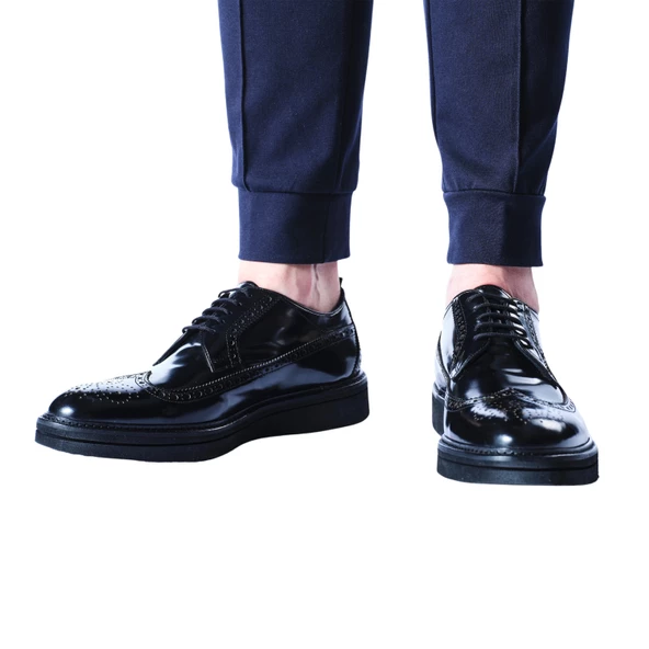 Erkek Hakiki Açma Deri Siyah Günlük Loafer Ayakkabı - 5