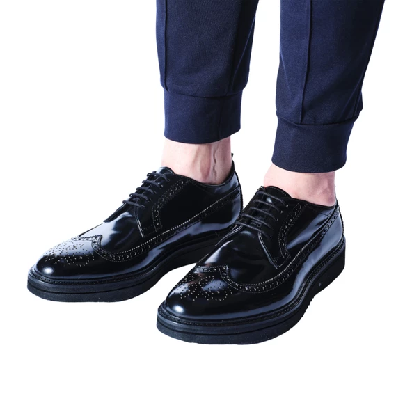 Erkek Hakiki Açma Deri Siyah Günlük Loafer Ayakkabı - 6