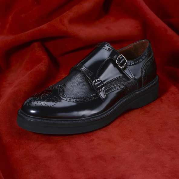 Erkek Hakiki Parlak Siyah Açma Deri Günlük Loafer Ayakkabı - 4