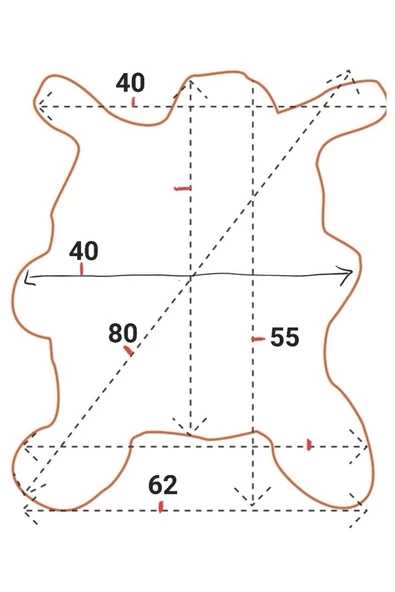 Art Deco Hakiki Deri Koyun Postu 62x55cm (034) Dana Inek Post Posteki Ev Dekorasyon - Resim 3