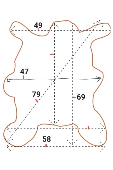 Hakiki Deri Post Halı 57x70cm - 4