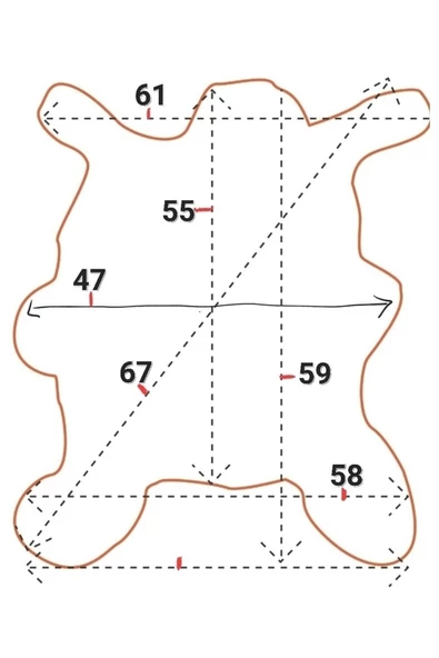 - Art Deco Hakiki Oğlak Gerçek Deri Post, Interiordesign, Ev Dekor 47x59cm [077] - 3