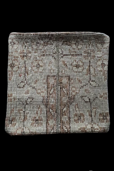 - Art Deco Bohem Halı El Dokuması Vintage Kırlent Minder 30x30cm [07] - Resim 3