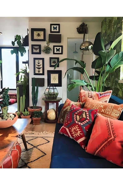 Art Deco Eskitme El Dokuması Vintage Kırlent 30x30 - Resim 8