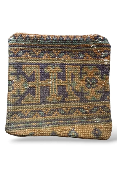 - Art Deco Bohem Halı El Dokuması Vintage Kırlent Minder 30x30cm [023]