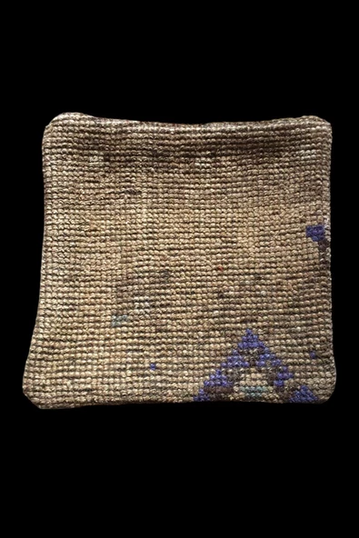 - Art Deco Bohem Halı El Dokuması Vintage Kırlent Minder 30x30cm [044] - Resim 3