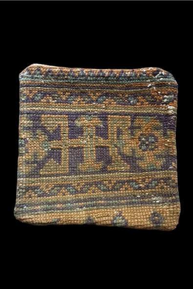 - Art Deco Bohem Halı El Dokuması Vintage Kırlent Minder 30x30cm [023] - 3