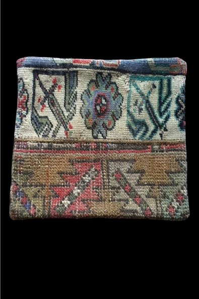 Art Deco Eskitme El Dokuması Vintage Kırlent 30x30 - Resim 2