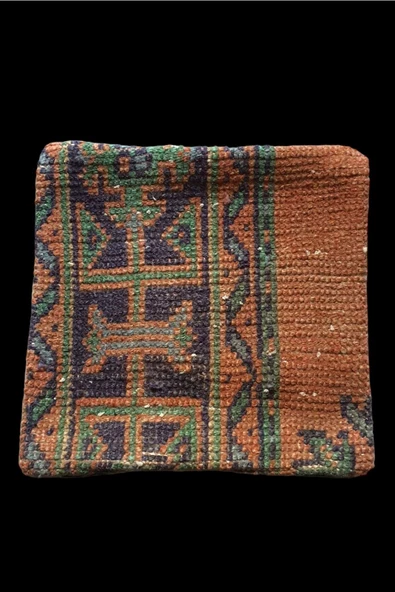 Art Deco Eskitme El Dokuması Vintage Kırlent 30x30 - Resim 3