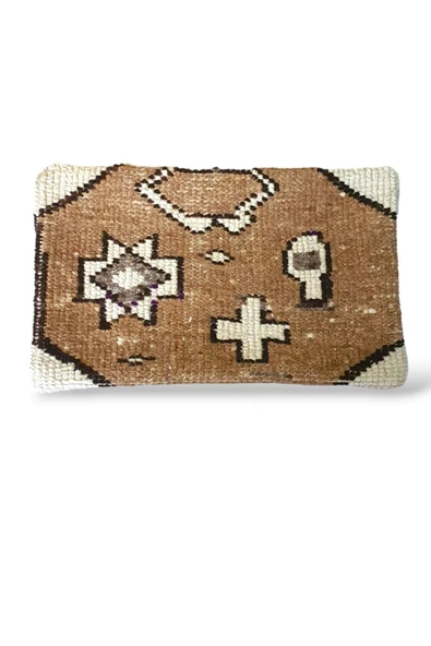 Art Deco Bohem Halı El Dokuması Vintage Kırlent Minder 30x50cm [30]