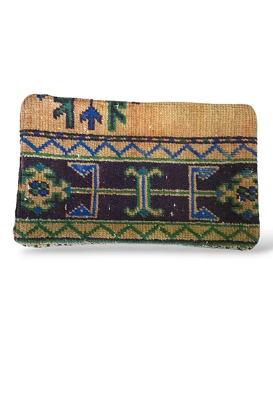 - Art Deco Bohem Halı El Dokuması Vintage Kırlent Minder 30x50cm [40]