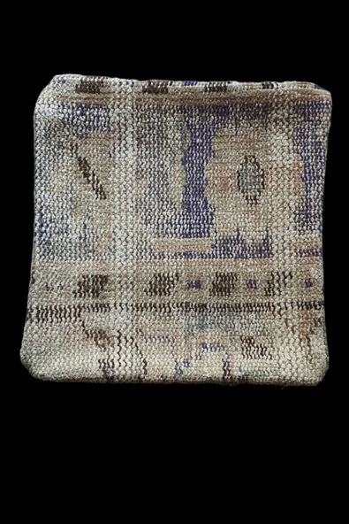 Art Deco Eskitme El Dokuması Vintage Halı Kilim Kırlent Minder Kılıfı 30x30cm - Resim 2