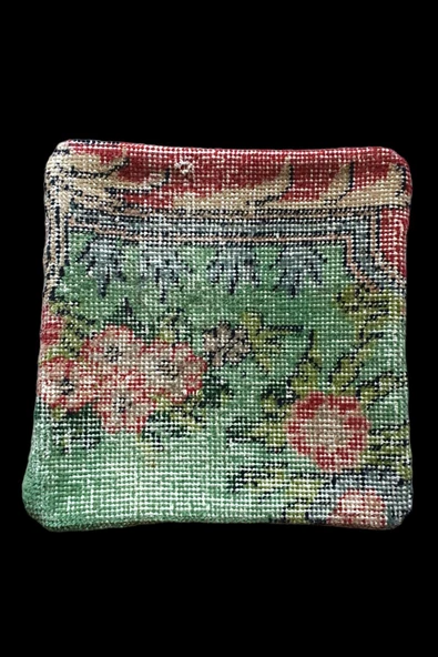 - Art Deco Bohem Halı El Dokuması Vintage Kırlent Minder 30x30cm [011] - Resim 2