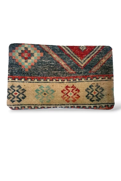 -Açılış Özel Fiyat Art Deco Bohem Halı El Dokuması Vintage Kırlent Minder 30x50cm [62]