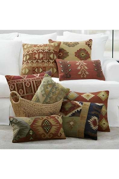 -açılış Özel Fiyat Art Deco Bohem Halı El Dokuması Vintage Kırlent Minder 30x50cm [71] - 6