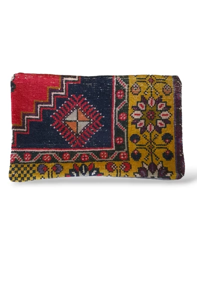 -Açılış Özel Fiyat Art Deco Bohem Halı El Dokuması Vintage Kırlent Minder 30x50cm [1]