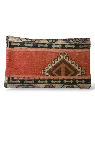 -Açılış Özel Fiyat Art Deco Bohem Halı El Dokuması Vintage Kırlent Minder 30x50cm [1]