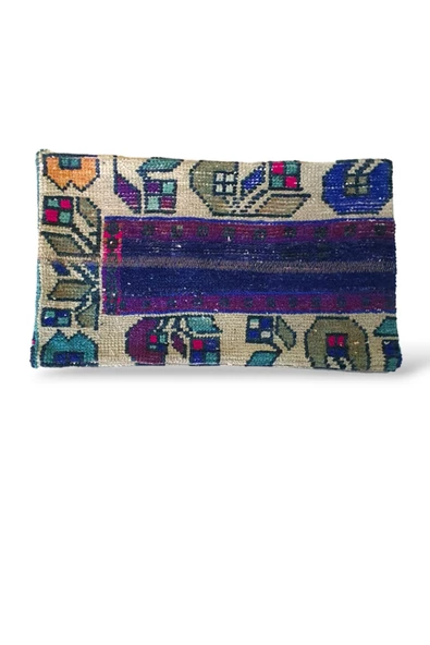 -Açılış Özel Fiyat Art Deco Bohem Halı El Dokuması Vintage Kırlent Minder 30x50cm [1]