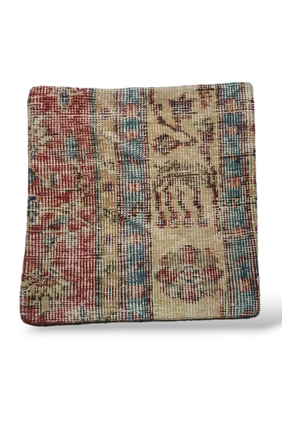 Şok Fiyat ! Açılışa Özel %50 Off ! Art Deco El Dokuması Halı Vintage Kırlent Minder 40x40cm (0156) - Resim 2