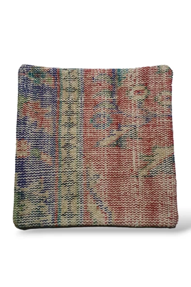 - Art Deco Bohem Halı El Dokuması Vintage Kırlent Minder 40x40cm (0152) - 2